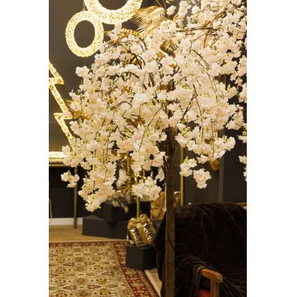 LED Vánoční dekorativní umělý strom CHERRY TREE 84xLED/230V 1,7 m třešeň