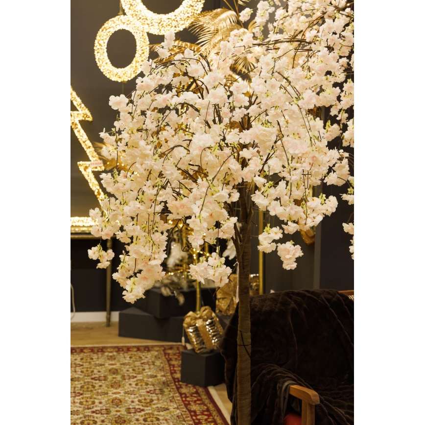 LED Vánoční dekorativní umělý strom CHERRY TREE 84xLED/230V 1,7 m třešeň
