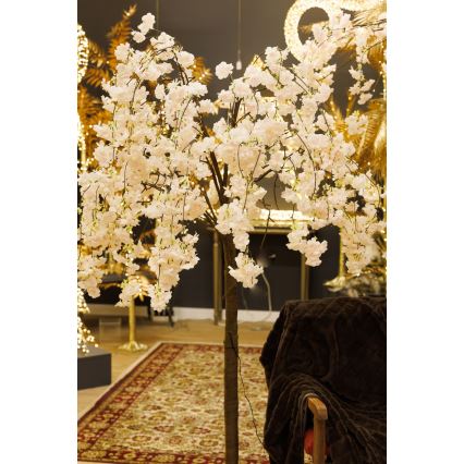 LED Vánoční dekorativní umělý strom CHERRY TREE 84xLED/230V 1,7 m třešeň