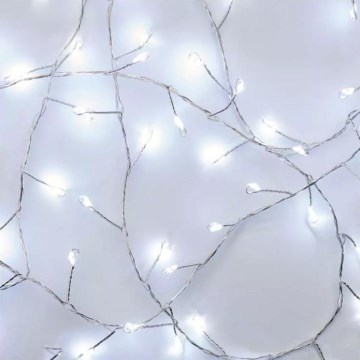LED Vánoční řetěz 100xLED/3xAA 2,7 m studená bílá