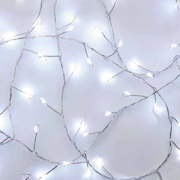 LED Vánoční řetěz 100xLED/3xAA 2,7 m studená bílá