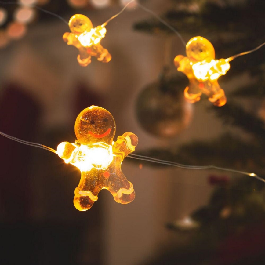 LED Vánoční řetěz 10xLED/2xAA 1,2m teplá bílá