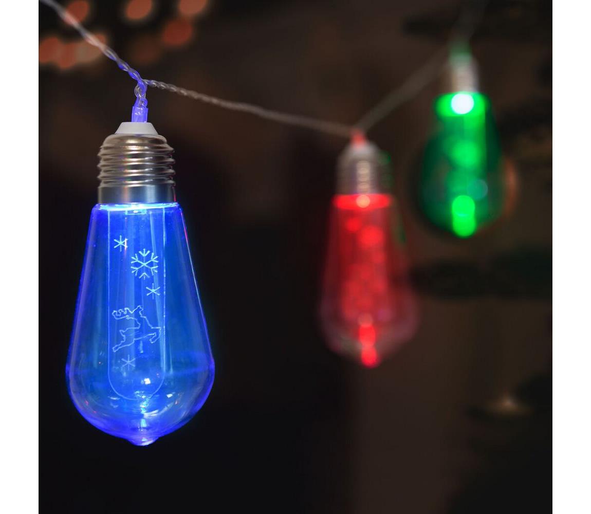  LED Vánoční řetěz 10xLED/2xAA 2,2m multicolor 