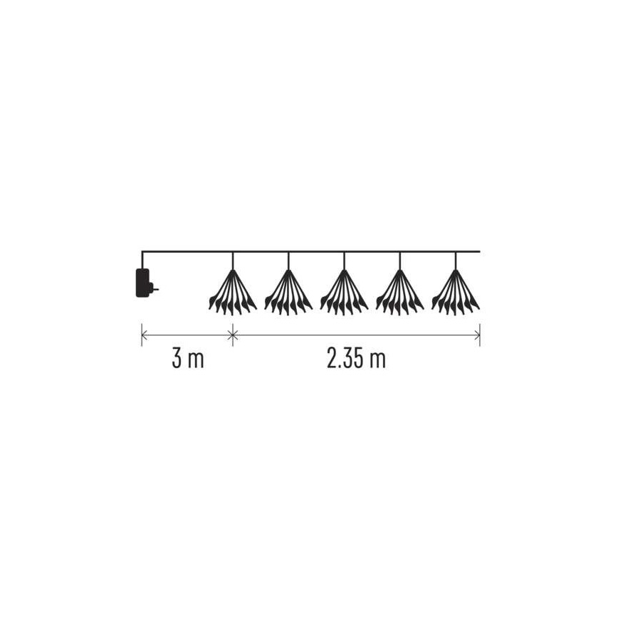 LED Vánoční řetěz 150xLED/5,35m teplá bílá