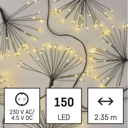 LED Vánoční řetěz 150xLED/5,35m teplá bílá