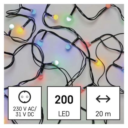 LED Vánoční řetěz 200xLED/8 funkcí 25m IP44 multicolor