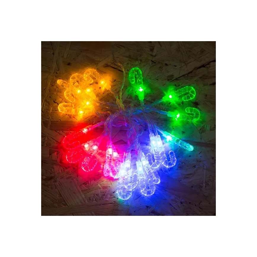 LED Vánoční řetěz 20xLED 2,25m multicolor hůlka