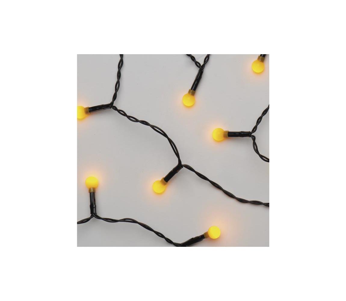EMOS ZY1946 20 LED řetěz – kuličky, 2×AA 1,5m, žlutá, časovač