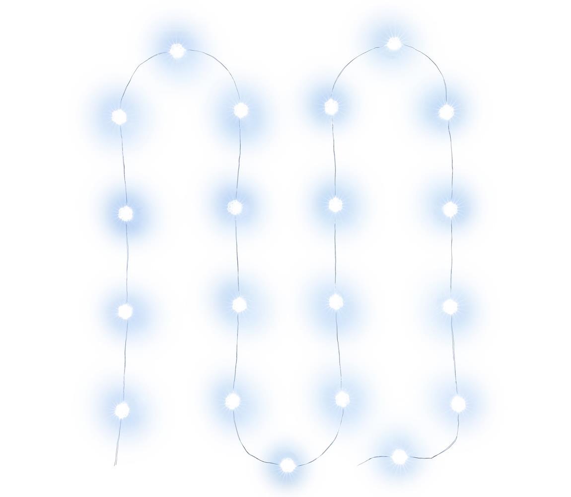  LED Vánoční řetěz 20xLED/2xAA 2,3m studená bílá 