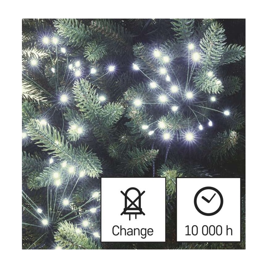 LED Vánoční řetěz 300xLED/8,2m studená bílá