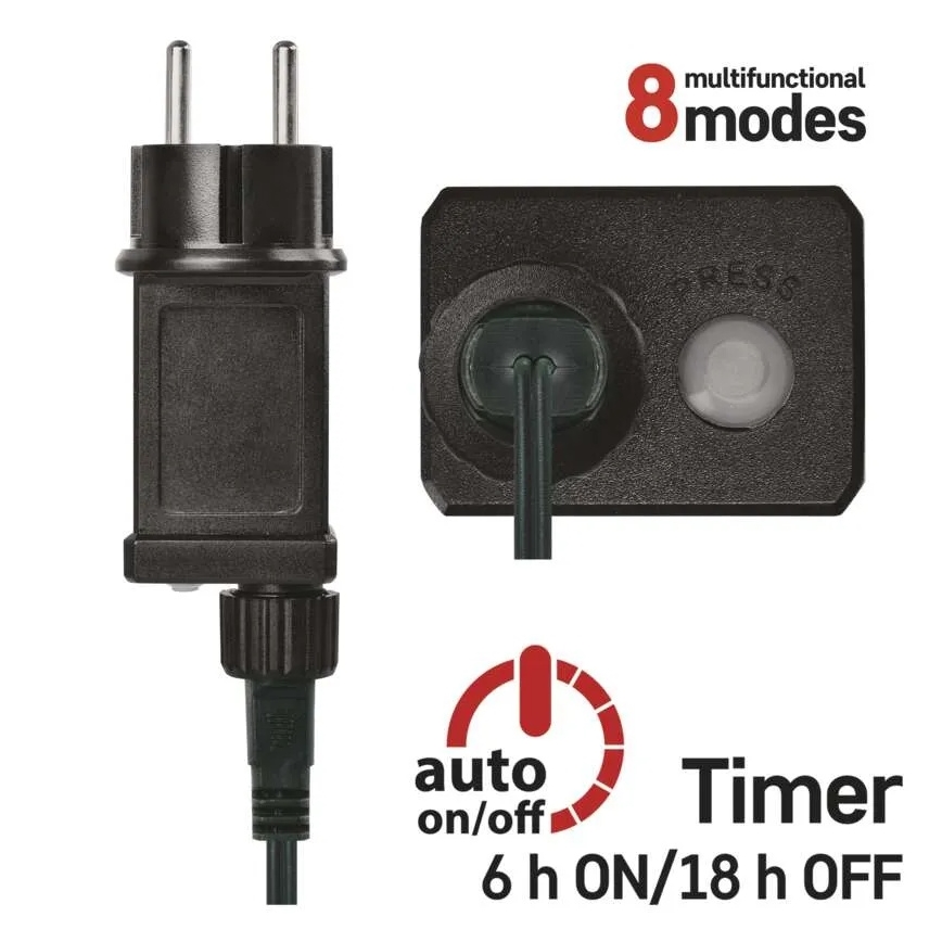 LED Vánoční řetěz 300xLED/8 funkcí 35m IP44 teplá bílá