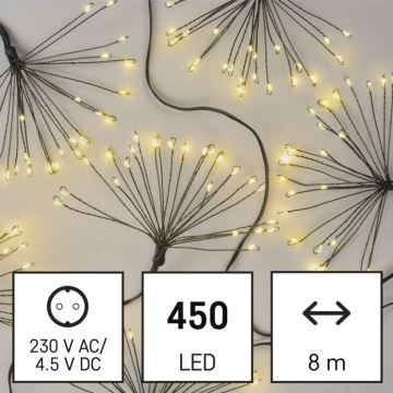LED Vánoční řetěz 450xLED/11m teplá bílá