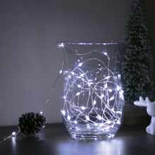 LED Vánoční řetěz 50xLED/3xAA 5,25m studená bílá