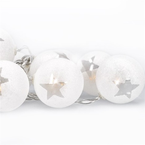 LED Vánoční řetěz koule 10xLED 1m teplá bílá