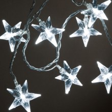 LED Vánoční řetěz STARS 10xLED 3,9m studená bílá