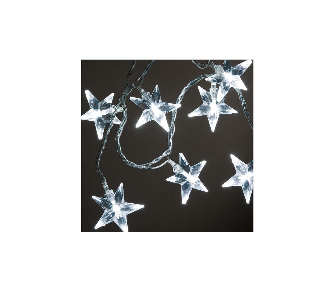 Exihand LED Vánoční řetěz STARS 10xLED 3,9m studená bílá EX0046