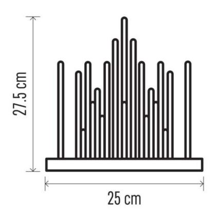 LED Vánoční svícen 20xLED/3xAA černá