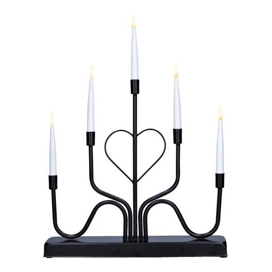 LED Vánoční svícen 5xLED/2xAA teplá bílá