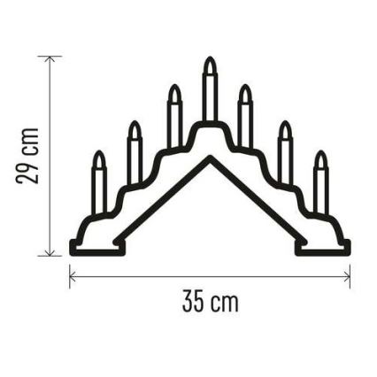 LED Vánoční svícen 7xLED/2xAA béžová