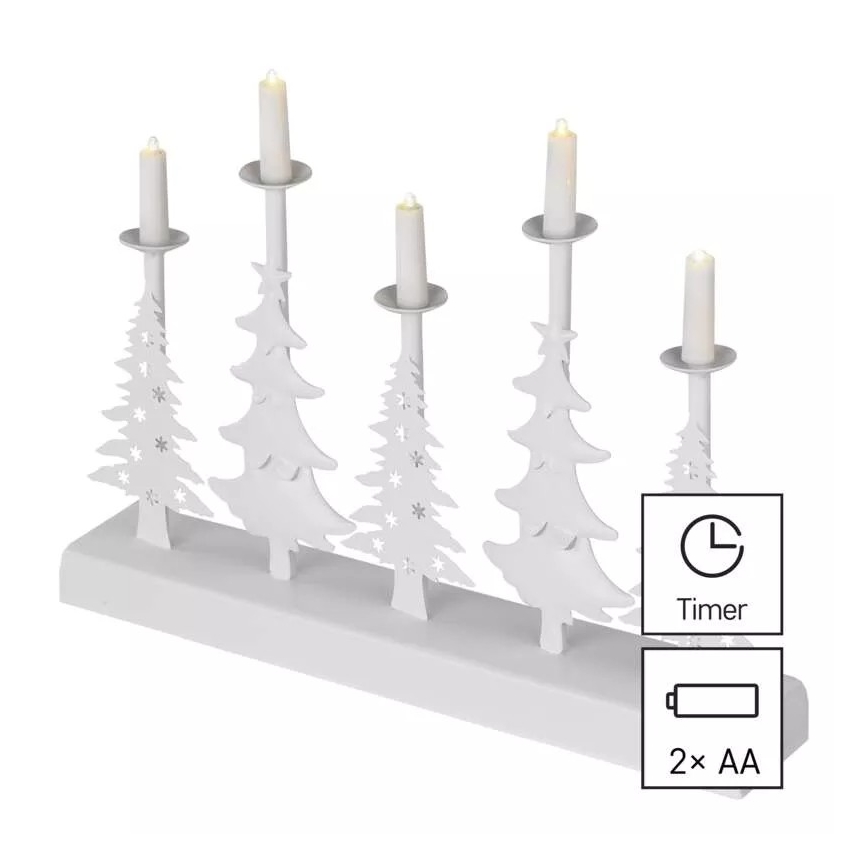 LED Vánoční svícen LED/2xAA bílá