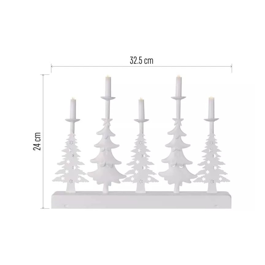 LED Vánoční svícen LED/2xAA bílá