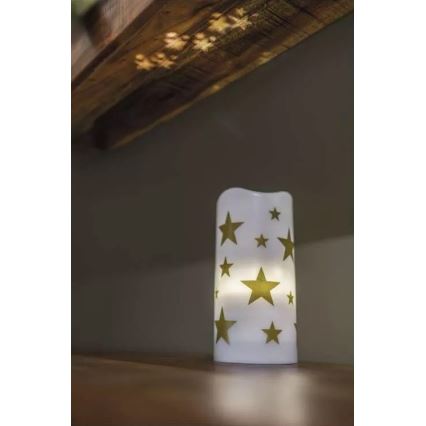 LED Vánoční svíčka LED/3xAAA hvězdy teplá bílá