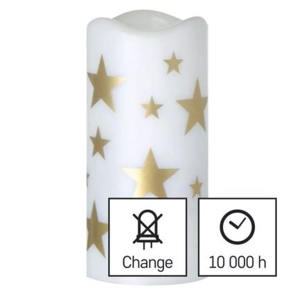 LED Vánoční svíčka LED/3xAAA hvězdy teplá bílá