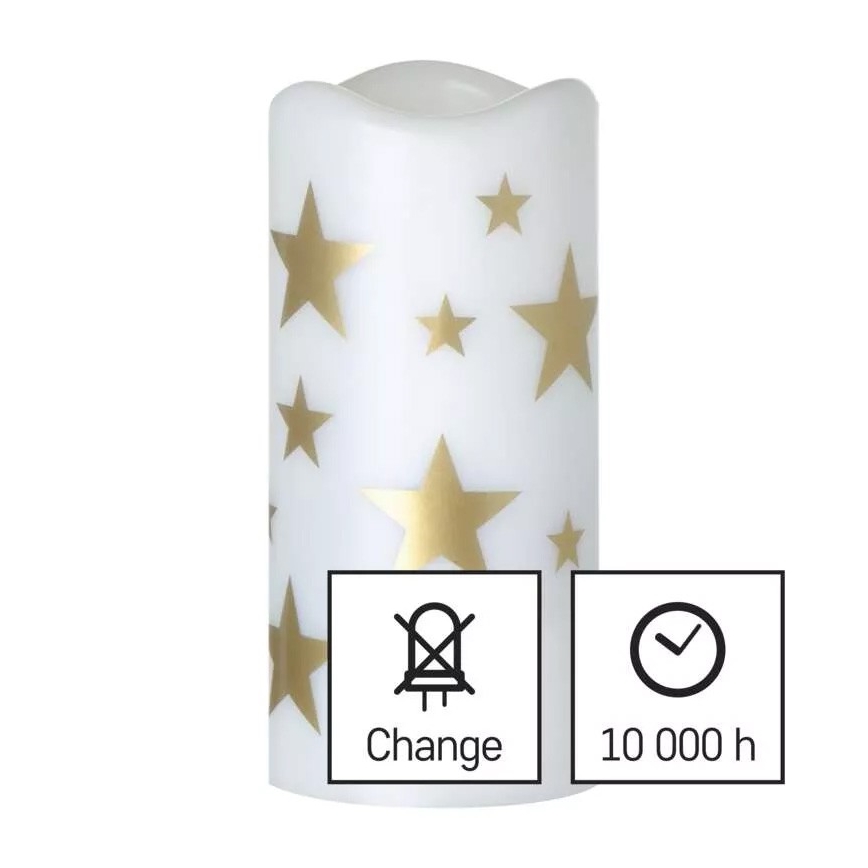 LED Vánoční svíčka LED/3xAAA hvězdy teplá bílá
