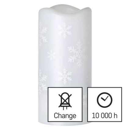 LED Vánoční svíčka LED/3xAAA vločky studená bílá