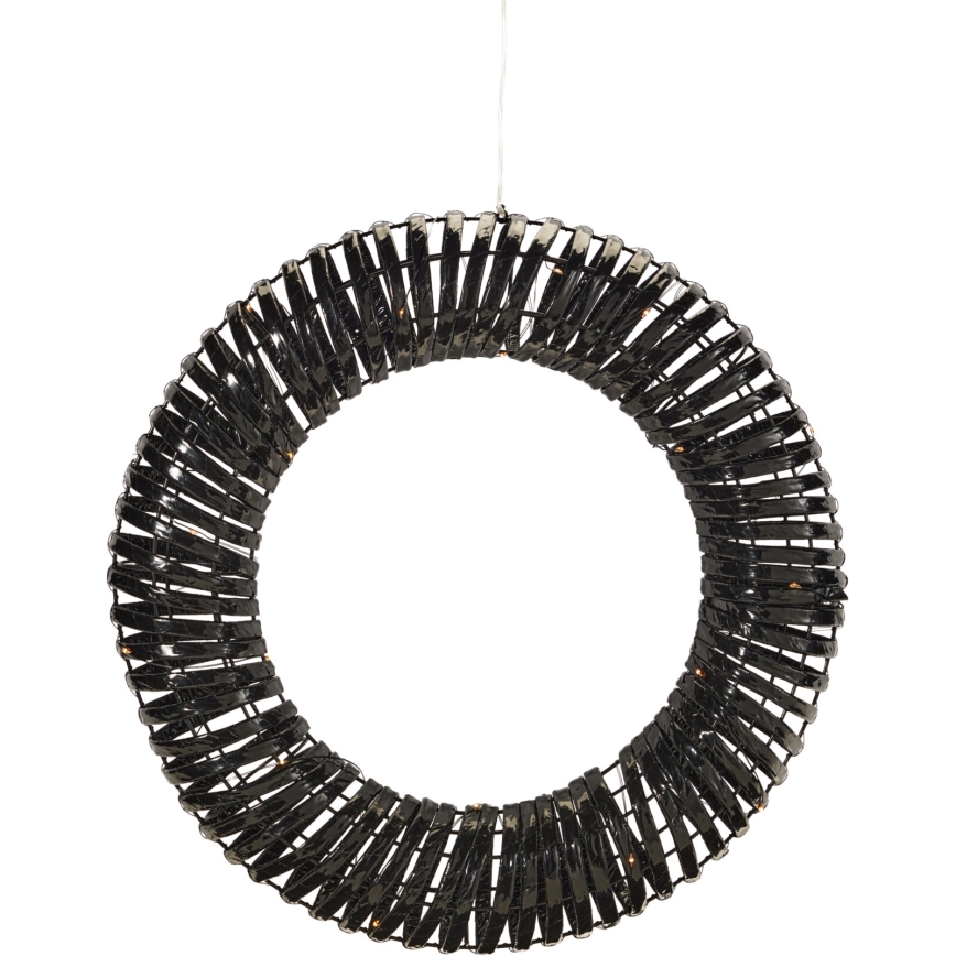 LED Vánoční věnec 30xLED/3xAA pr. 40 cm teplá bílá věnec/černá