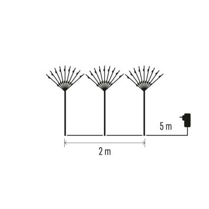 LED Vánoční venkovní dekorace 180xLED/3,6W/230V IP44 studená bílá