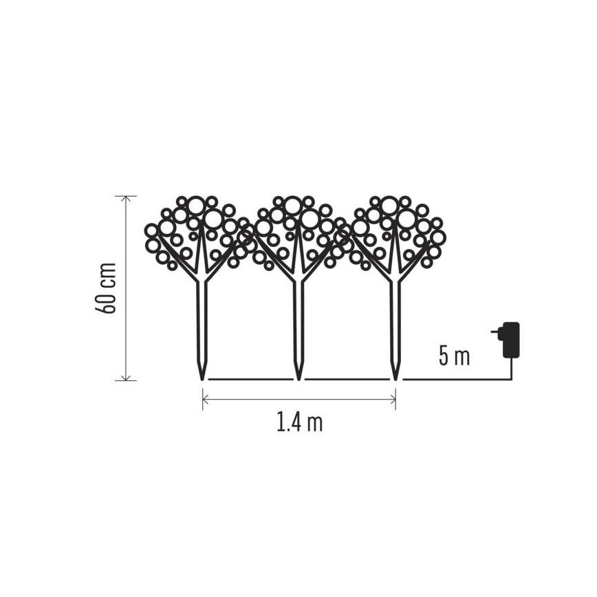 LED Vánoční venkovní dekorace 192xLED/3,6W/230V IP44 teplá bílá