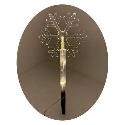 LED Vánoční venkovní dekorace 3xLED/2xAA IP44 teplá bílá vločka