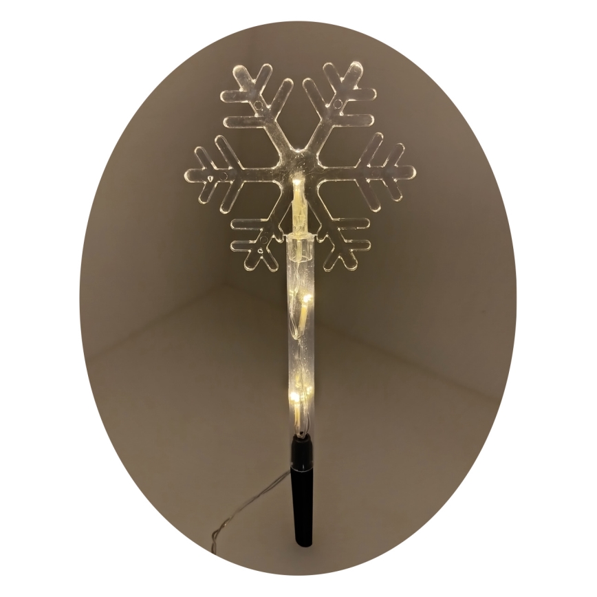 LED Vánoční venkovní dekorace 3xLED/2xAA IP44 teplá bílá vločka