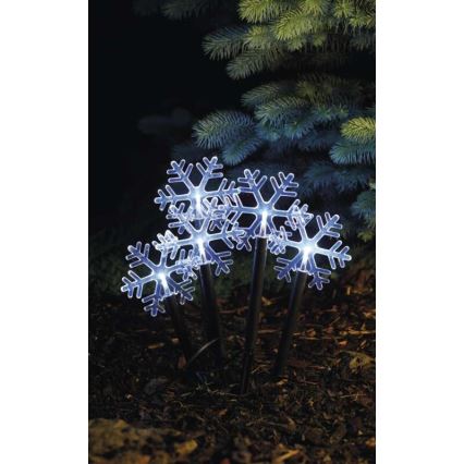 LED Vánoční venkovní dekorace 5xLED/3xAA IP44 vločky