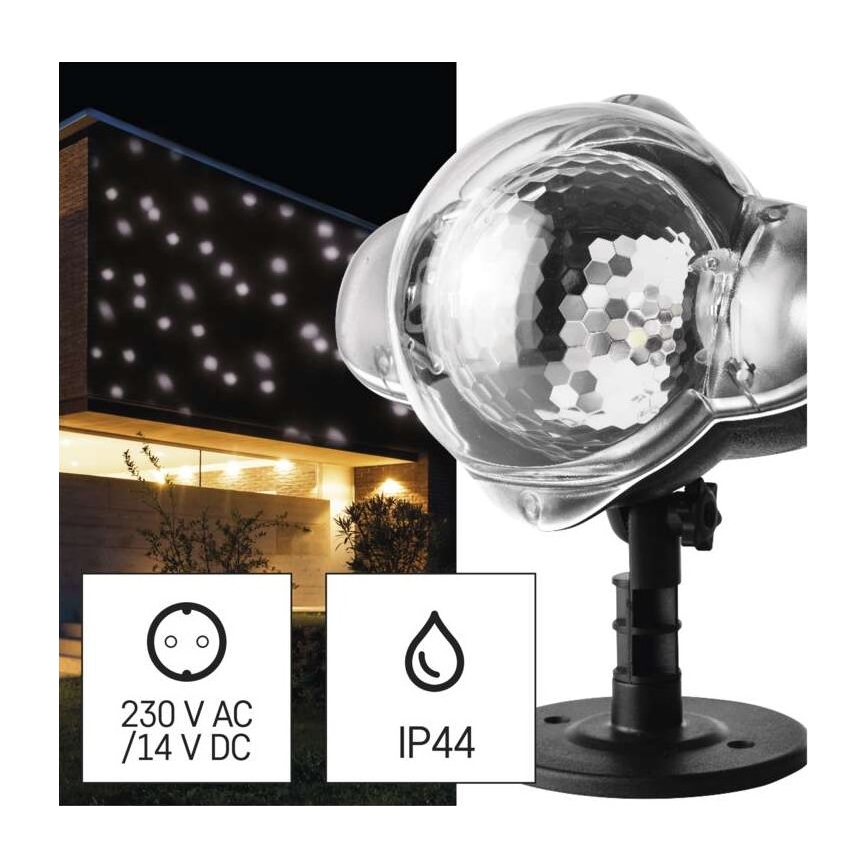 LED Vánoční venkovní projektor LED/4W/230V IP44 bílá