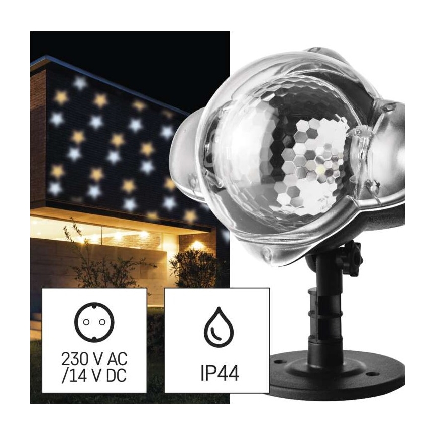 LED Vánoční venkovní projektor LED/4W/230V IP44 teplá/studená bílá