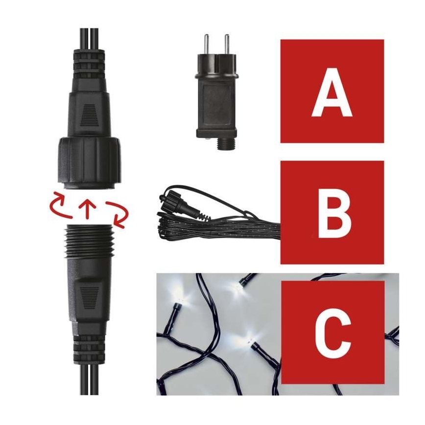 LED Vánoční venkovní řetěz 100xLED/15m IP44 studená bílá
