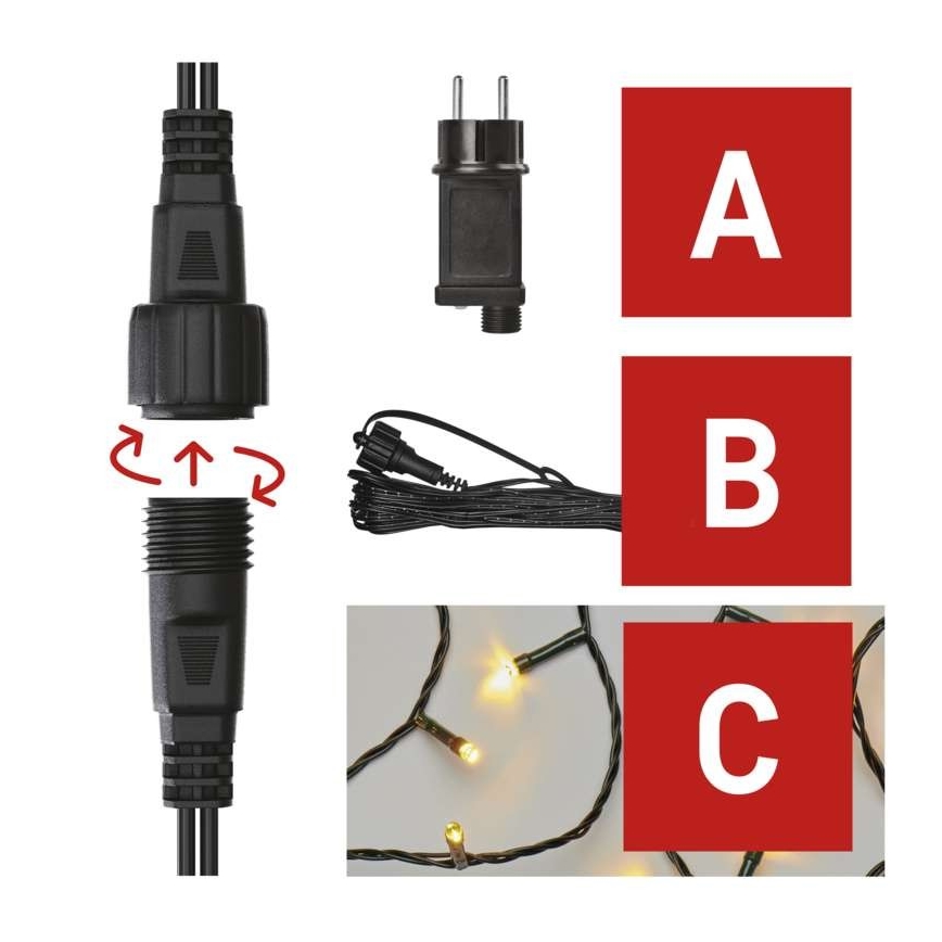 LED Vánoční venkovní řetěz 100xLED/15m IP44 teplá bílá