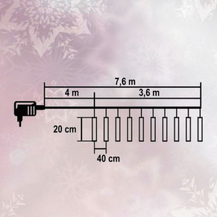 FK technics 5000187 - Vánoční řetěz venkovní 3,6m 100xLED/230V