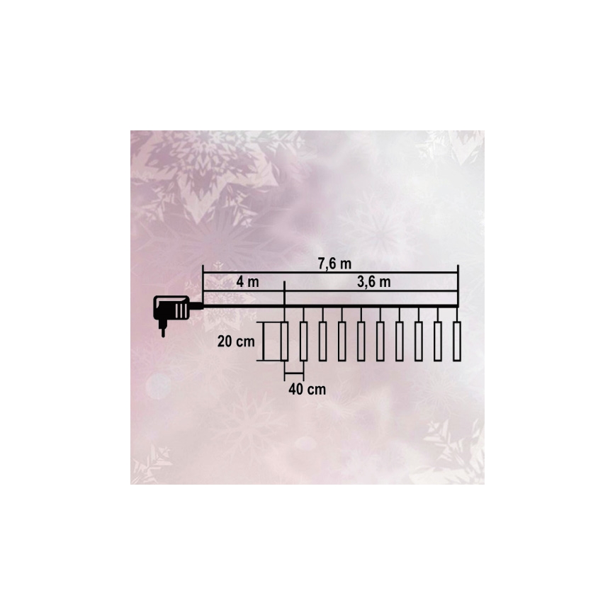 FK technics 5000187 - Vánoční řetěz venkovní 3,6m 100xLED/230V