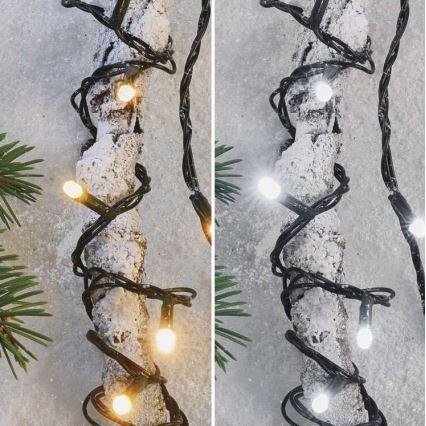 LED Vánoční venkovní řetěz 100xLED/8 módů 15m IP44 teplá/studená bílá