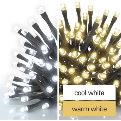 LED Vánoční venkovní řetěz 100xLED/8 módů 15m IP44 teplá/studená bílá