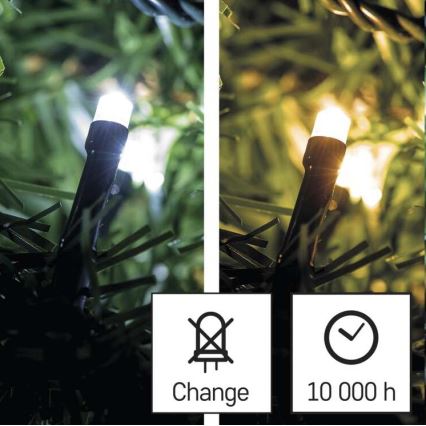 LED Vánoční venkovní řetěz 100xLED/8 módů 15m IP44 teplá/studená bílá