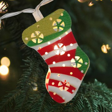 LED Vánoční venkovní řetěz 10xLED/2xAA 1,65 m IP44 teplá bílá punčochy