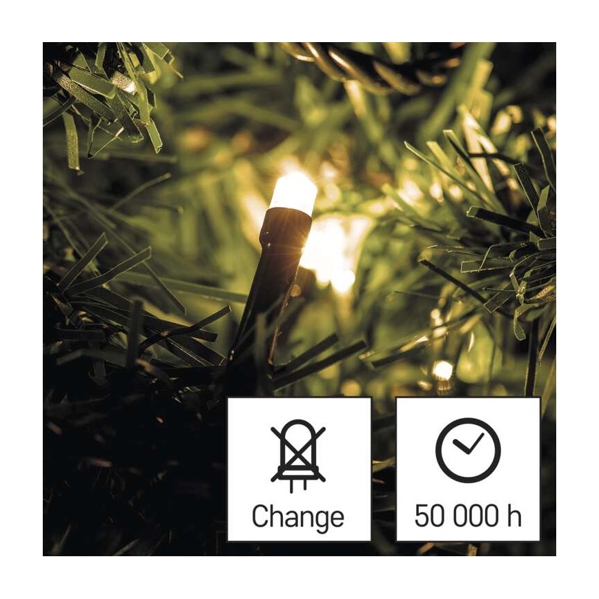 LED Vánoční venkovní řetěz 120xLED/3xAA 8,9m IP44 teplá bílá