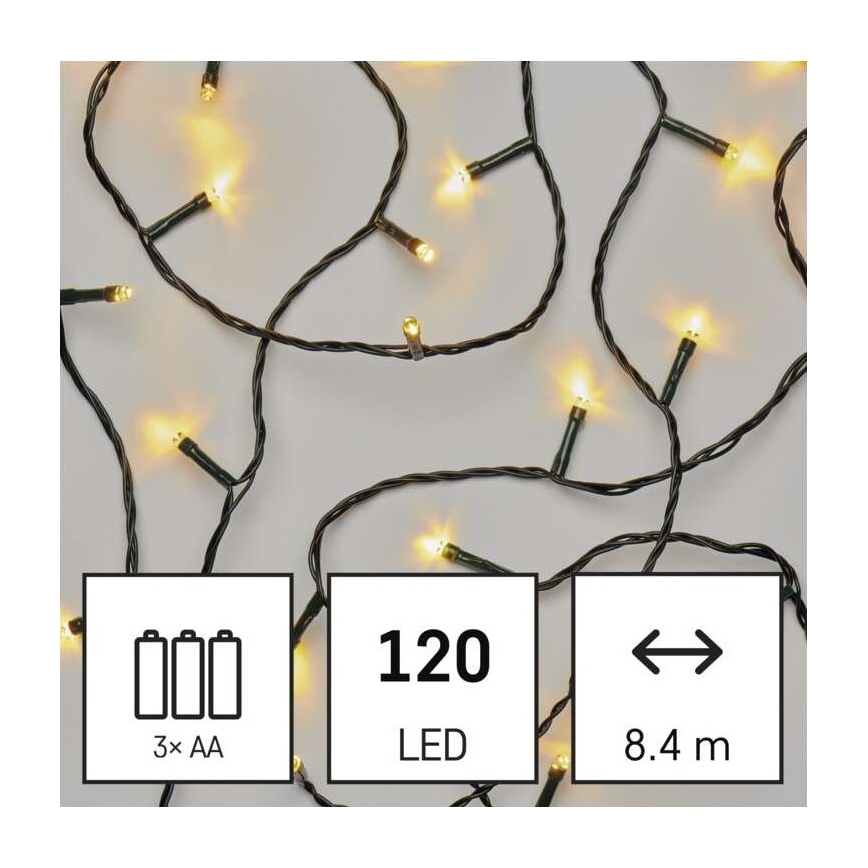 LED Vánoční venkovní řetěz 120xLED/8,9m IP44 teplá bílá