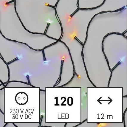 LED Vánoční venkovní řetěz 120xLED/8 módů 17m IP44 multicolor