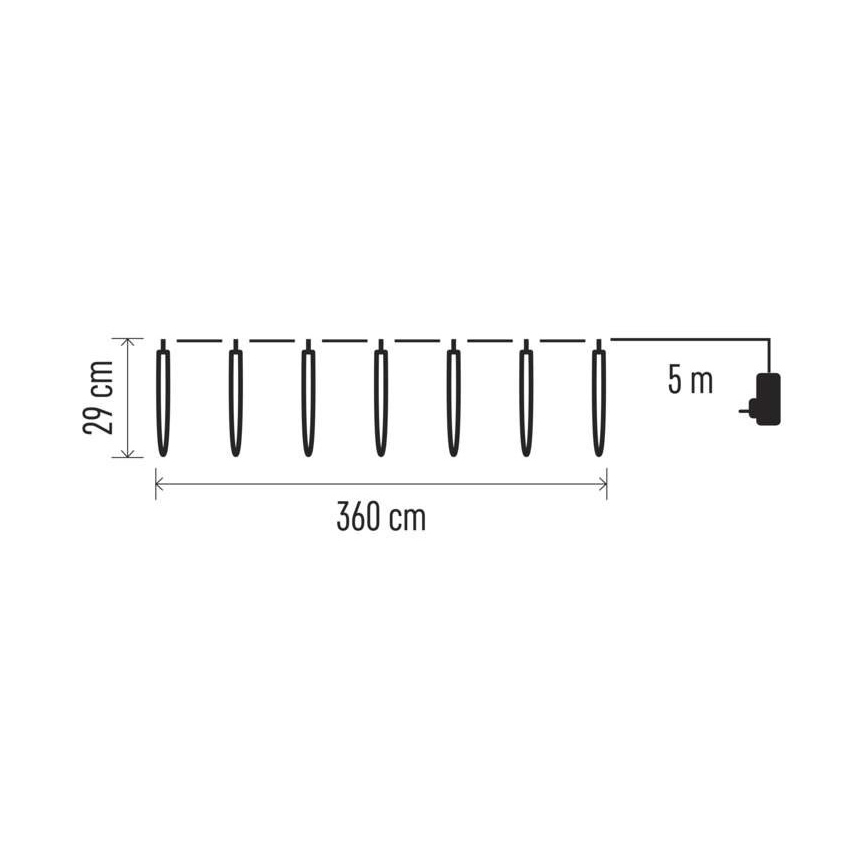 LED Vánoční venkovní řetěz 140xLED/8,6m IP44