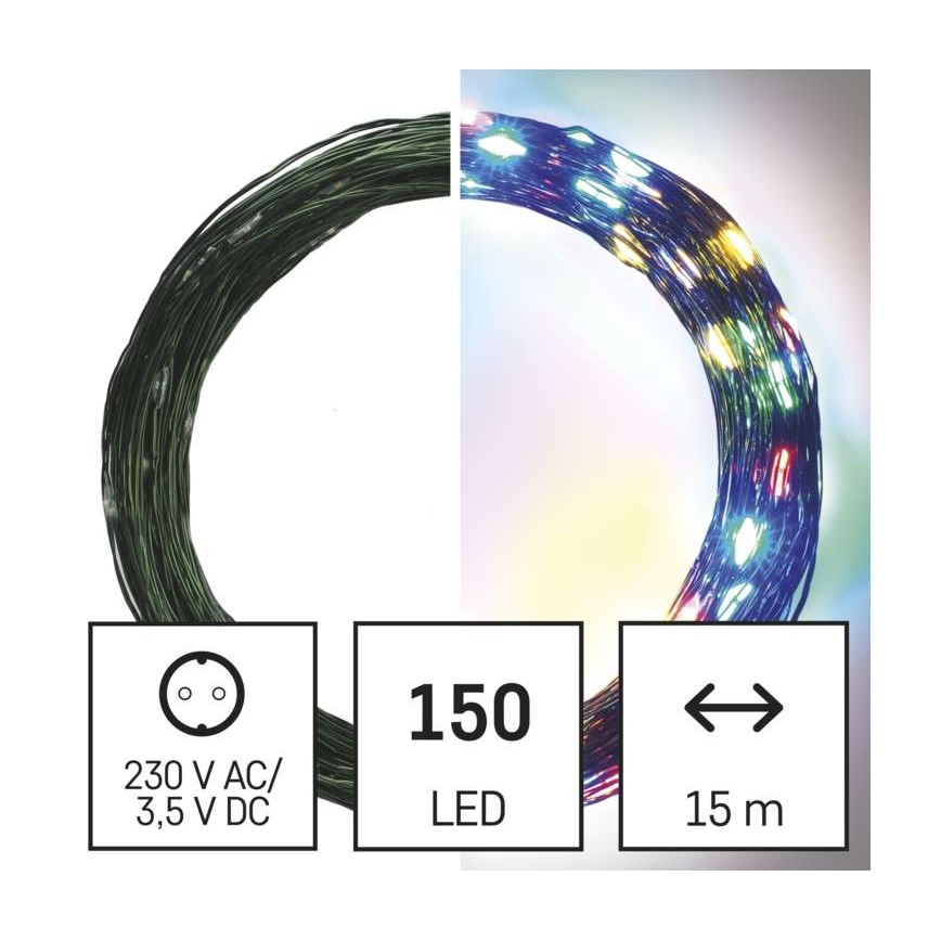LED Vánoční venkovní řetěz 150xLED/20m IP44 multicolor